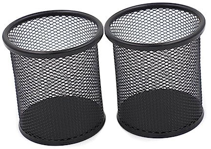Operitacx 2stücke Robuster Set Runder Mesh-metall Stiftehalter Pen Container Für Büro Und Schreibtisch Leichter Stabiler Organizer Zur Aufbewahrung Von Schreibutensilien Und Kleinteilen