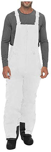 Snow Fashion, tuta da lavoro da uomo, con gamba dritta, slim, bianco, 5XL