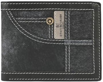EC Contemporary Coveri Portafoglio Uomo Vera Pelle, Classico Pieghevole con Portamonete, Porta Carte e Scatola Regalo