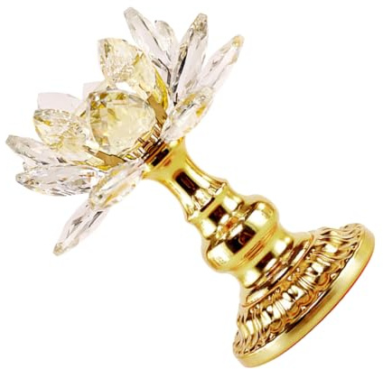Ciieeo Bougeoir en Cristal De Lotus Bougeoir en Pierre Décorations LED pour Bougies Chauffe-Plat Transparent s en Vrac pour Bougies Piliers Alliage De Cuivre