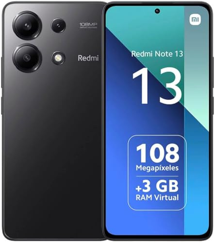 Xiaomi Redmi Note 13 4G desbloqueado, 8GB/256GB Octa-core, pantalla AMOLED, 6,67, 120 Gb, cámara triple 108 MP, Snapdragon 685, batería de 5000 mAh 33W, carga rápida,negro (Reacondicionado)