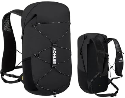 AONIJIE 22L Trail Running Trinkrucksack Leicht zum Wandern Camping Radfahren Bergsteigen Outdoor Sport FH2522 (schwarz, 22L)