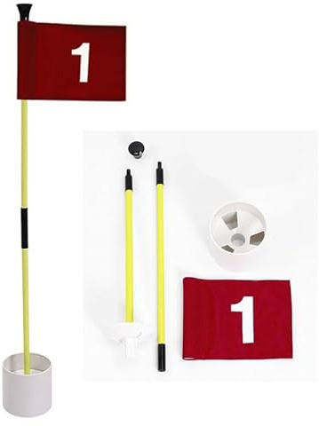 Portable 2-Section Design Mini Golf Hole Flag Set, Putting Green Flag for Backyard 3 Feet Golf Pin Flag Hole Cup Set