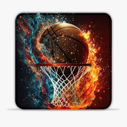 Tapis Souris Jeu Basketball coloré (25X25) CM 9.84(in) Tapis Souris Jeu Tapis Souris d'ordinateur résistant à la Chaleur avec Base en Caoutchouc antidérapante pour Souris Laser/Optique