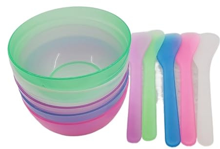 DYYEUAVT Juego de 10 Cuencos for Mezclar mascarillas, Kit de Herramientas de Belleza for el Cuidado Facial de niñas, Cuenco y Varilla for mascarillas.(Mixed (10Sets))