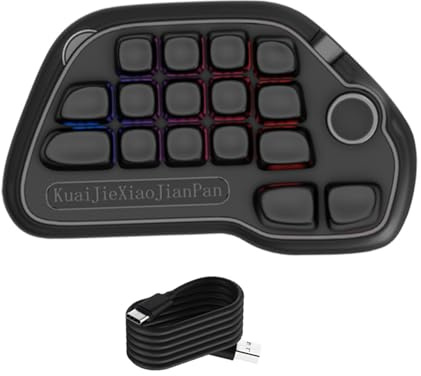 Chenxi Studio Teclado numérico mecánico RGB retroiluminado 17 con características programables VIA teclado numérico USB intercambiable en caliente para laptop, PC, escritorio, teclado numérico de alta