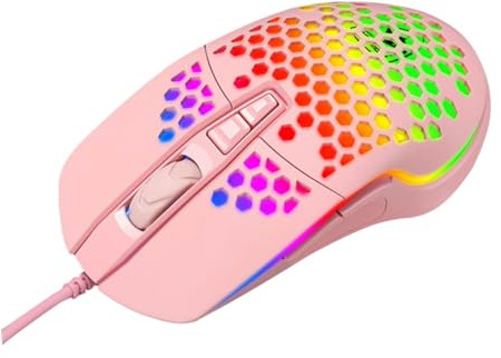 BAZEITFLOW Hollow Mouse Gaming Mouse LED Lights for Desktop Computer and Laptop Wired Computer for Game Controller and Practical Use