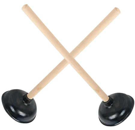 Hoement 2 Stück Holzgriff Pömpel für Badezimmer Wc und Abfluss Praktische Haushalts reinigungspumpe Geeignet für Duschen Waschbecken und Badewannen für Wohnheim und Zuhause