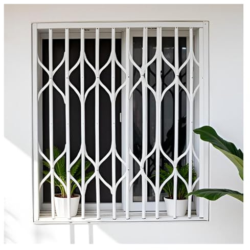 Klappbares Fenstergeländer, Absturzsicherungsgitter For Schiebefenster, Einziehbares, Faltbares, Unsichtbares Aluminiumgitter Gegen Einbruch(W60xH90cm/24x36in)