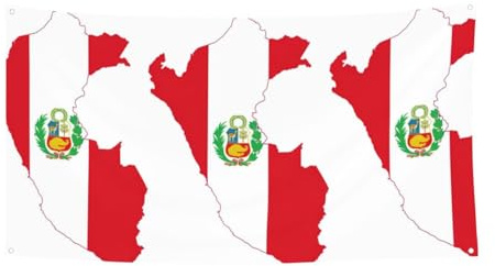 Bandera de Perú con impresión de mapa grande, pancarta de recuerdos de fiesta de cumpleaños, decoración colgante para regalos de celebración