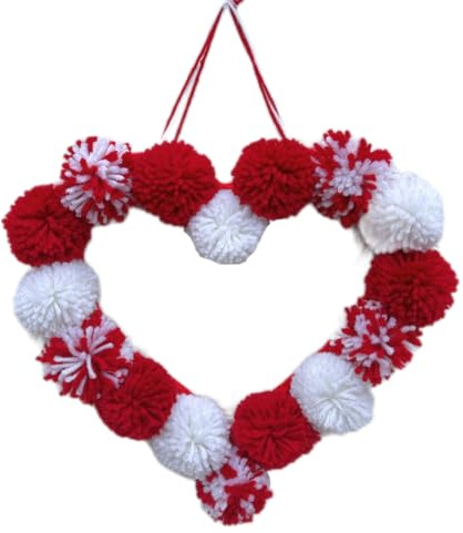 Flaroey Guirnalda de Bolas de Pelo de Amor para el Día de San Valentín, Decoración de Interiores de Peluche, Decoración del Hogar, Propuesta de Boda, Decoración B