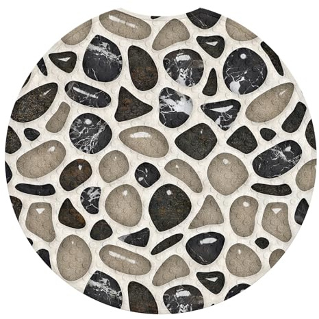 Duschmatte rutschfest Runde 55cm: Antirutschmatte Dusche mit Saugnäpfen, Duscheinlage rutschfest, Rutschmatte dusche 100% BPA-frei, schimmelresistent & maschinenwaschbar