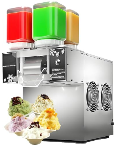 DowPie Máquina de Hielo en Forma de Copo de Nieve multiescena, trituradora de Hielo Comercial y máquina para Hacer Hielo raspado, Compatible con Cerveza, Jugo, Leche y Batidos. 220V-124FD