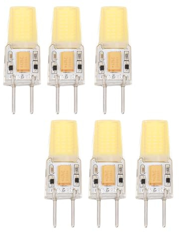 Respicefinem GY6.35 ampoule 5 W économie d'énergie Protection des yeux COB ampoule pour plafonnier applique lampe de Table 6 pièces AC DC12V (Lumière blanche)
