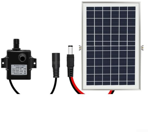 Pompa a fontana solare da 6 W 10 W 9 V per piccoli stagni di pesci e giardini rocciosi con portata di 240 L H e altezza della testa di 2,5 m (9 V 10 W)