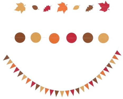 Operitacx Herbstbanner Papier 3 Stück pack Dreiecksdekoration Hängende Deko für Halloween Hochzeit Festivalfarben