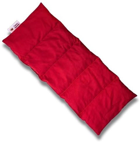 Franzis Nähstube 50x20cm Coussin aux noyaux de cerise rouge en 100% coton I Coussin aux graines de noyaux de cerise 50x20 pour micro-ondes I Coussin chauffant, Coussin aux noyaux de cerise, Coussin ch