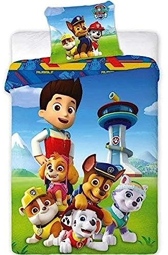 Bettwäsche-Set Paw Patrol, 100x135cm 40x60 cm, 100% Baumwolle,