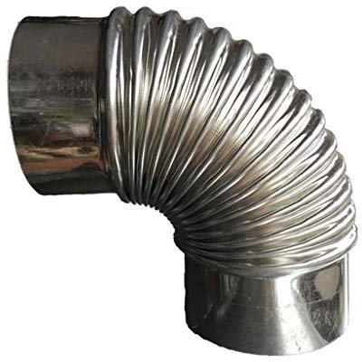 WGE 90 ° Kaminrohrdurchmesser Ø50-200mm, Edelstahl Ellenbogen,Galvanizediron,20CM