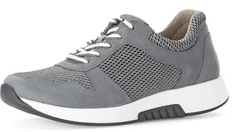 Gabor Låg topp sneakers, dam halvskor, utbytbar fotbädd, Grå grå flod, 42.5 EU