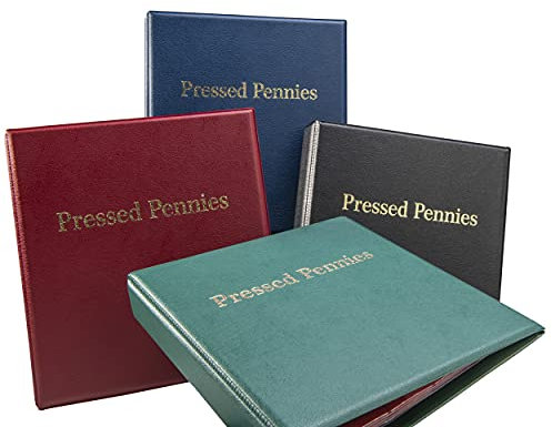 MC.Sammler Münzenalbum Münzalbum Album für 200 STK Pressed Pennies - Sammelalbum für Elongated Coins, Quetschies, Presslinge, Souvenir Münzen - Schwarz