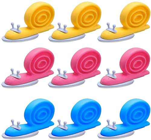 LATRAT 9 stücke Schnecke Einklemmschutz Finger Türstopper, Kindersicherung zum Schutz Klemmschutz für Türen Fenster Baby, Kinder Haustiere