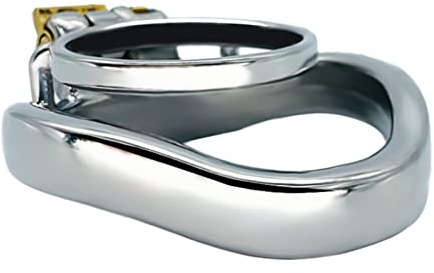 LZMYZ Extra Kleine Edelstahl Peniskäfig Keuschheitsgürtel Atmungsaktiver Keuschheitskäfig Cock Cage Keuschheit SM Bondage Sexspielzeug FüR Männer(Lichtbogenring-45mm)