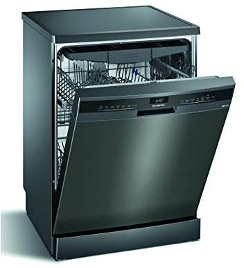 Siemens iQ300 SN23EC14CG Freestanding Dishwasher with 13 place settings, Home Connect, voiceControl, Tab Counter through Home Connect App, Easy start, Black Inox