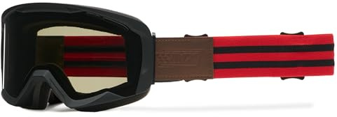 IMX RACING Endurance Motorradbrille | Dreilagiger Schwamm | DualLens Kratzfeste AntiFog-Beschichtung | Breites 40-mm-Band Silikonaufdruck | Zwei Linsen inklusive
