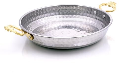 spar-home® Padella a induzione, realizzata a mano, in acciaio inox, con effetto rame, 20 cm