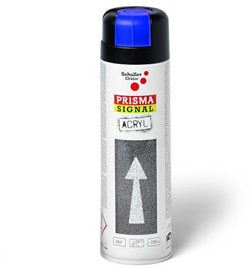 Markierspray Blau, Lackspray Acryl Sprühlack Prisma Signal blue, 500ml + Bisomo Sticker