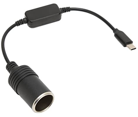 5V USB C, Feuerzeug Buchse Netzteil Stecker auf 12V Auto Zigarette Konverter für Elektronikzubehör 11.8in