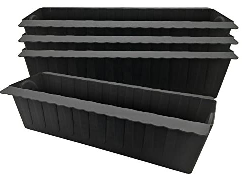 Pflanzkästen aus wetterfestem Material Europaletten - Vertikaler Garten für Balkon und Garten - Pflanzkübel 37x13,5x9,5 cm einfache Montage und Flexibles Design Balkon Dekoration (4er Set)