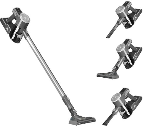 ANSIMIDA Akku Stielstaubsauger, Staubsauger Kabellos, Handstaubsauger mit 140W 15kPa leistungsstarker Saugkraft & 400ml und 2000mAh Akku, 3-in-1 Handstaubsauger
