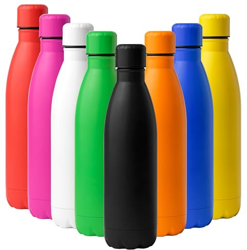 mundohuevo| Botella de color negro| Ideal para escuela, excursiones, deporte y trabajo| Botella de acero inoxidable| Capacidad 790ml| Regalo original y divertido| Cierre antigoteo| Acabado mate.