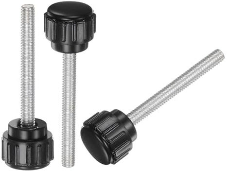 QUARKZMAN 20 Stück Rändelschraube mit Gewinde M4 x 40mm Rundkopfschraube Rundgriffschraube Rundgriffbolzen Klemmknöpfe 14mm Handknöpfe Daumenschrauben Spannschraube für Industrie Maschine
