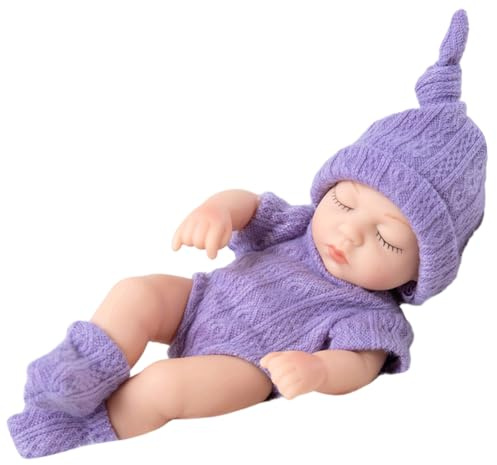ISAKEN Reborn Babypuppe Jungen Mädchen Weiche Lebensecht Silikonpuppe Mini Realistische Neugeborene Babypuppen Silicone Doll Weichkörper Realistisch Neugeborene Baby Dolls that Echt Aussehen