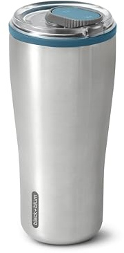 BLACK + BLUM Travel Tumbler 600 ml | Ozean | Isolierter Becher to go | Auslaufsicherer Kaffeebecher to go aus Edelstahl | 5h heiß & 8h kalt | Thermobecher spülmaschinenfest für jedes Getränk