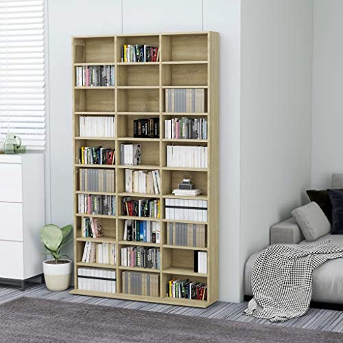 BaraSh CD-Schrank CD StäNder DVD Cabinet CD-Regal Sonoma-Eiche 102x16x177,5 cm Holzwerkstoff