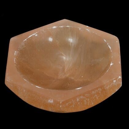Cuenco de carga hexagonal de selenita melocotón, 95 mm