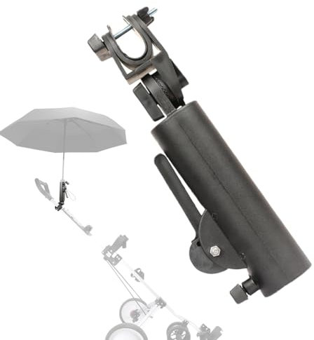 Umbrella Stand Clamp, Golf Cart Umbrella Holder | Double Locked Umbrella Holder for Golf Push Cart - Golf Stand, Adjustable for Prams, Golf Cart Handles, Beach Chair