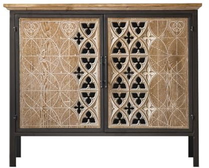 EINES Sideboard-Buffetschrank Retro-Eingangsschrank, Massivholz, Wohnzimmer, Eisen-Sideboard, Alter Dekorativer B&B-Schrank Küchenbuffet-Aufbewahrungsschrank