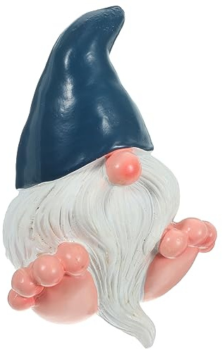 BESPORTBLE Statues de Fées Gnomes: Ornement de GNOME en Résine Figurine de GNOME à Grands Pieds Mini Figurine Naine pour Cour Pelouse Jardin Bleu