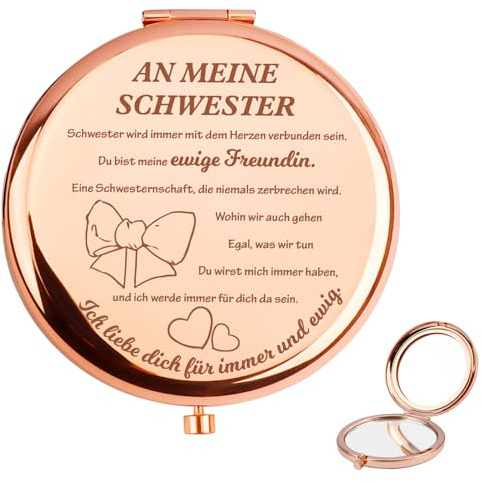 QWZify Schwester Geschenk Für Schwester Geburtstag Schwester Geschenke Taschenspiegel Geburtstagsgeschenk Schwester Geschwister Geschenk Geschenkideen Geschenke Für Schwester