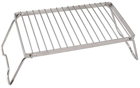 Klapper Campfire Grill, Hochleistungs -Edelstahl Tragbarer Campinggrill Rost, über Feuercamp Grill mit Beinen Zum Kochen Im Freien, Rucksackungen, Wandern, Picknicks(5,9 X 15 Zoll)