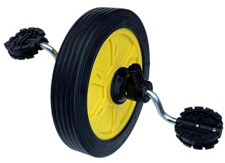 F Fityle Roue de Tricycle pour Enfants, Pneu de Rechange Antidérapant, Stable, Installation Facile, Assemblage de Roue de Tricycle, Pièces de Rechange pour Vélo Poussette Jouet, Roue Avant Jaune