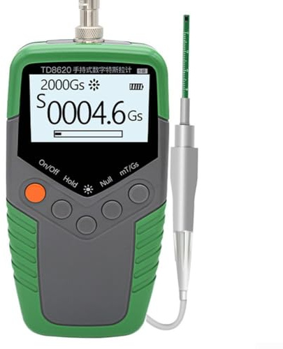 Eawfgtuw Misuratore digitale portatile di Gauss TD8620 Misuratore di densità del flusso magnetico Tester del campo magnetico con gamma del sensore 0-2400mT Precisione di misurazione 5%/2%/1% (5%)