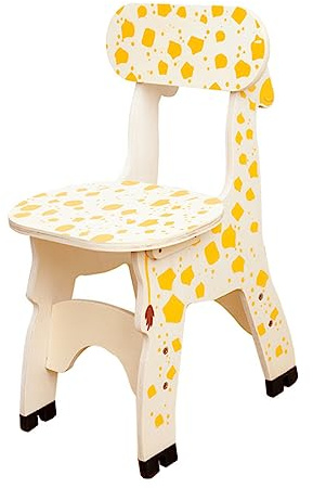 VALICLUD Giraffe Chair Kids Wooden Backrest Stool for Early Childhood Education with Smooth Edges and Ergonomic Design Safe Small Seat for Nursery and Playroom