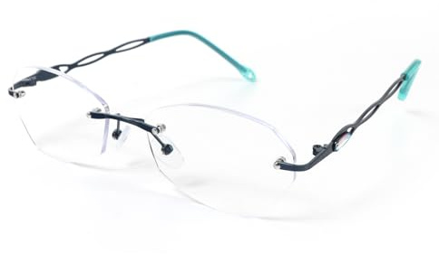 MMOWW Rimless Lesebrille für Frauen Blaulichtfilter Leichtes Metall Leser | Computerbrille