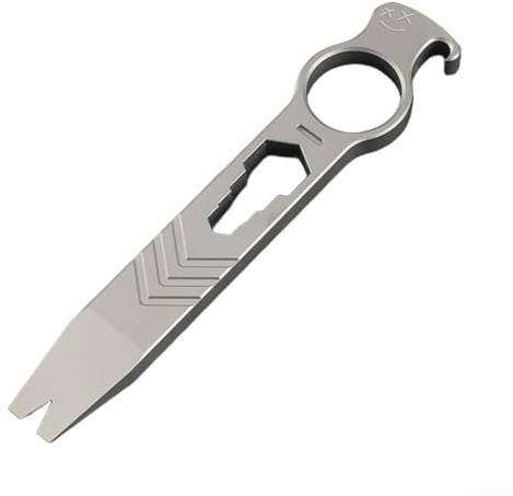 Eawfgtuw Multi-Tool Lightweight Metal Pry Bar Screwdriver Bottle Opener Crowbar Keychain Pocket Tool for Everyday Carry Ergonomic Handle Tool Portable Hand Tool(Stonewash)